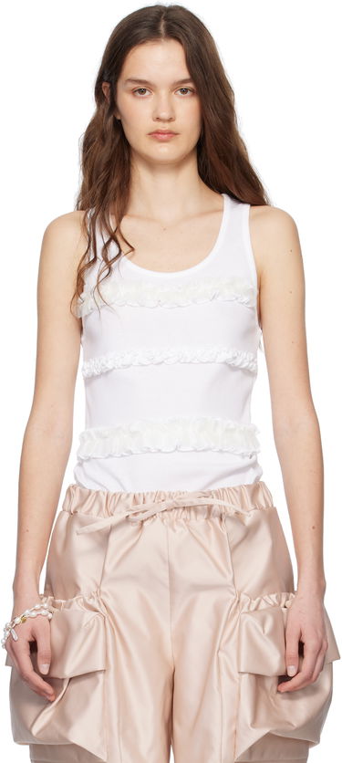 Безрукавка Simone Rocha Simone Rocha Ruffle Frill Tank Top білий | 5345 0553, 0