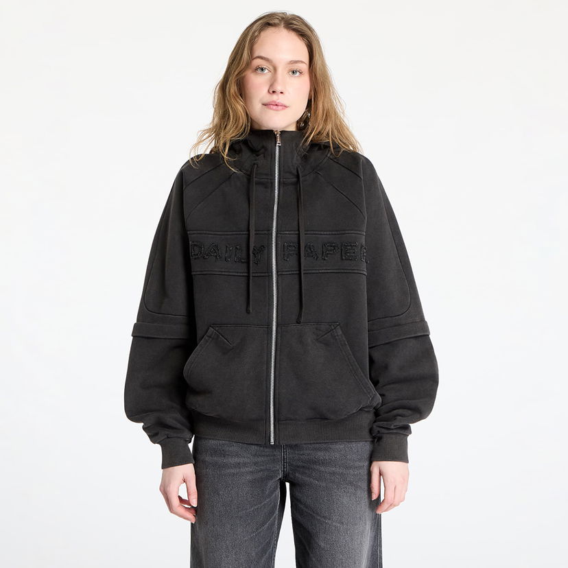 Світшоти DAILY PAPER Daily Paper Garment Wash Zip Up Hoodie чорний | 2511009