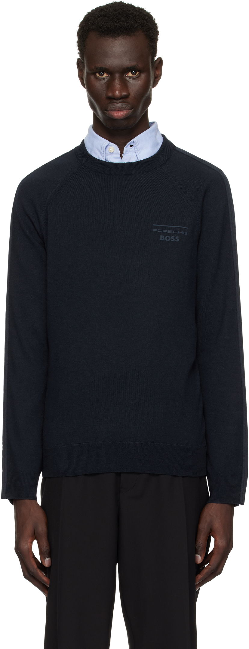 Cветр BOSS Porsche Edition Logo Sweater темно-синій | 50531197