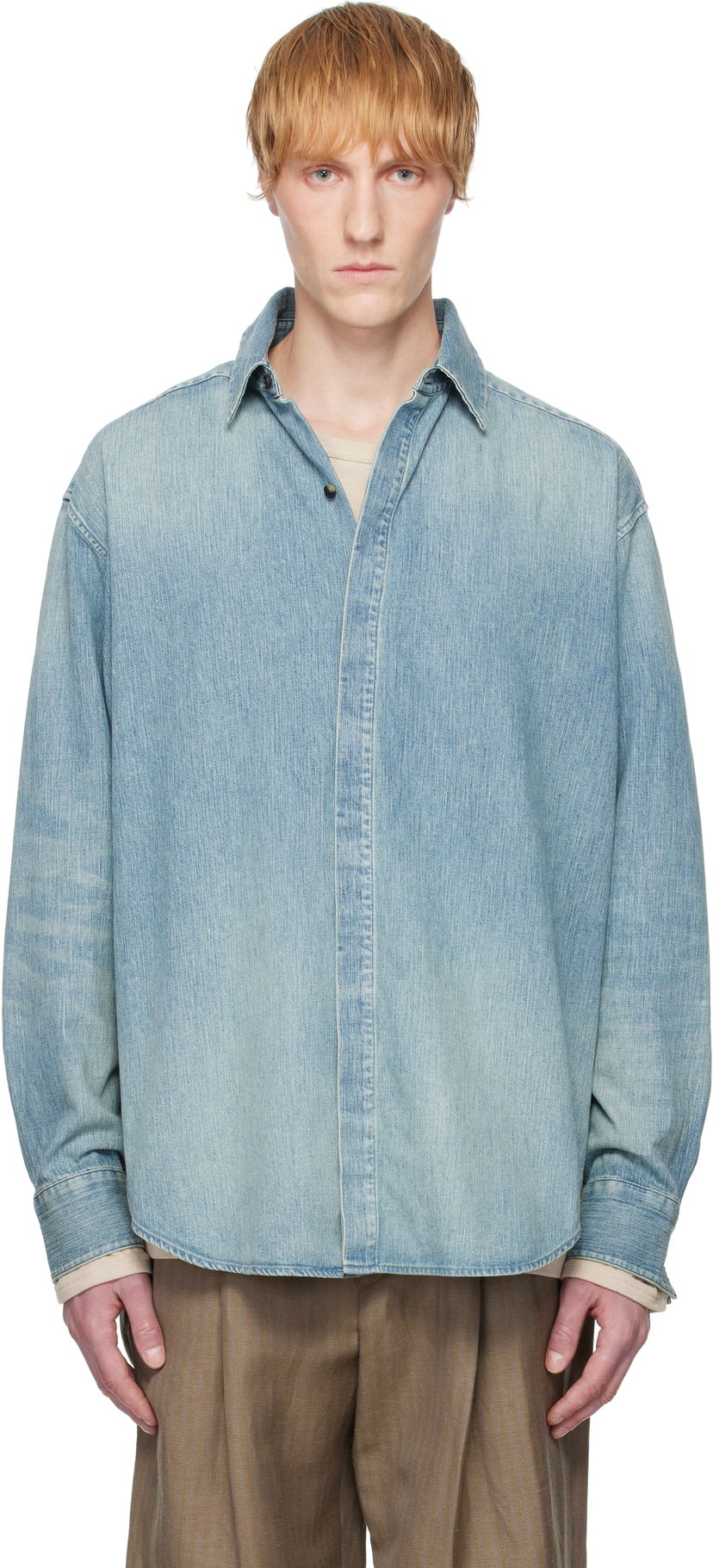 Сорочка Fear of God Fear of God Denim Button Up Shirt Синій | FGE250-5011DNM