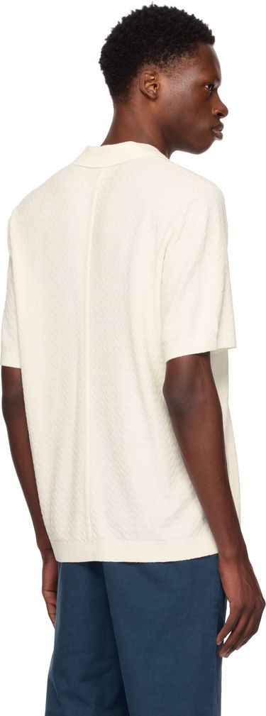 Сорочка поло rag & bone Rag & Bone Zuma Herringbone Knit Polo білий | MBS25P019NC19, 2