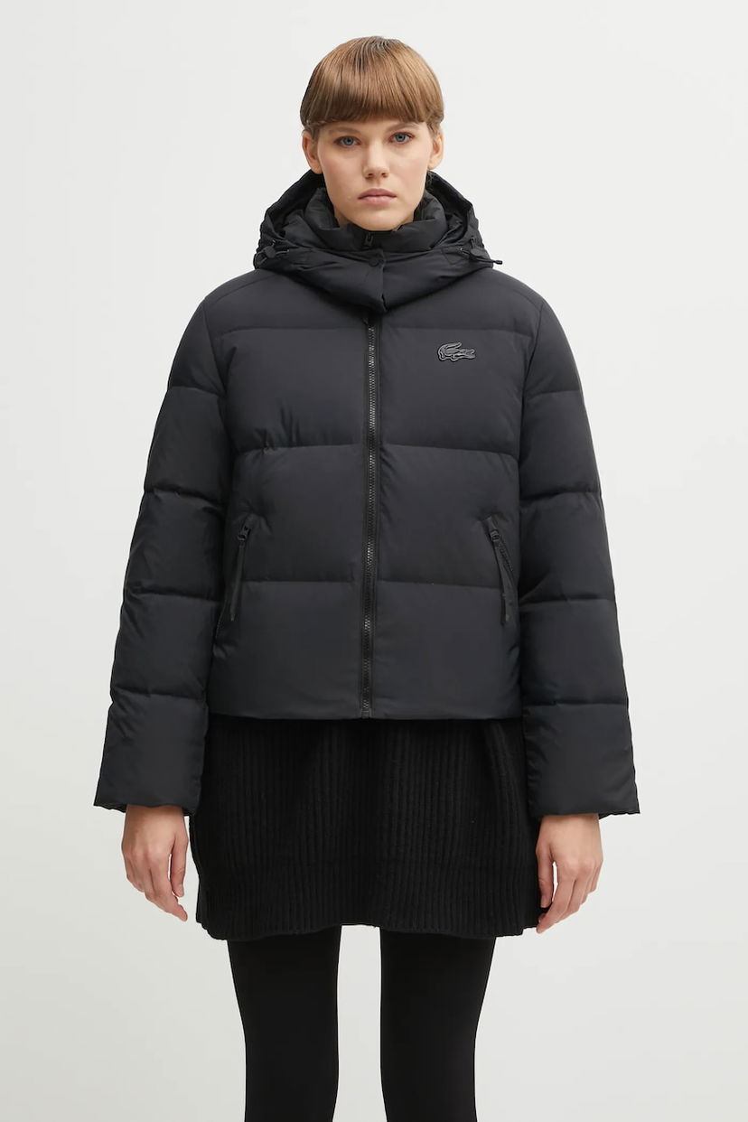 Пуховик Lacoste Hooded Puffer Jacket чорний | BF3262
