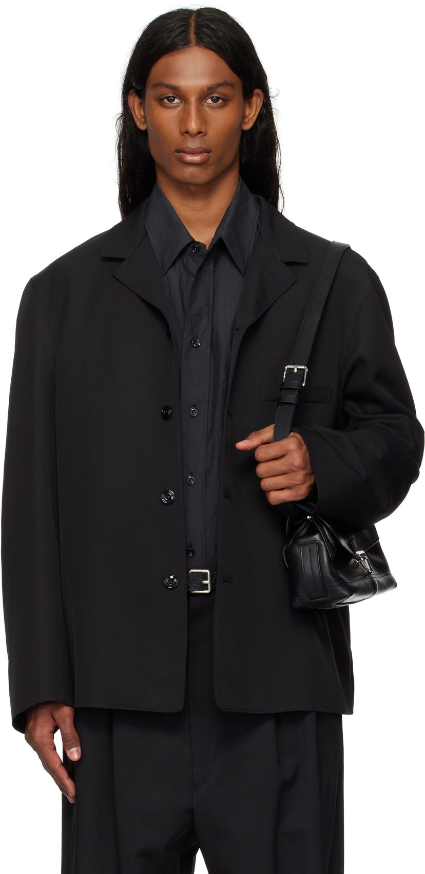 Куртка LEMAIRE Lemaire Tailored Shirt Jacket чорний | JA1064 LF1362