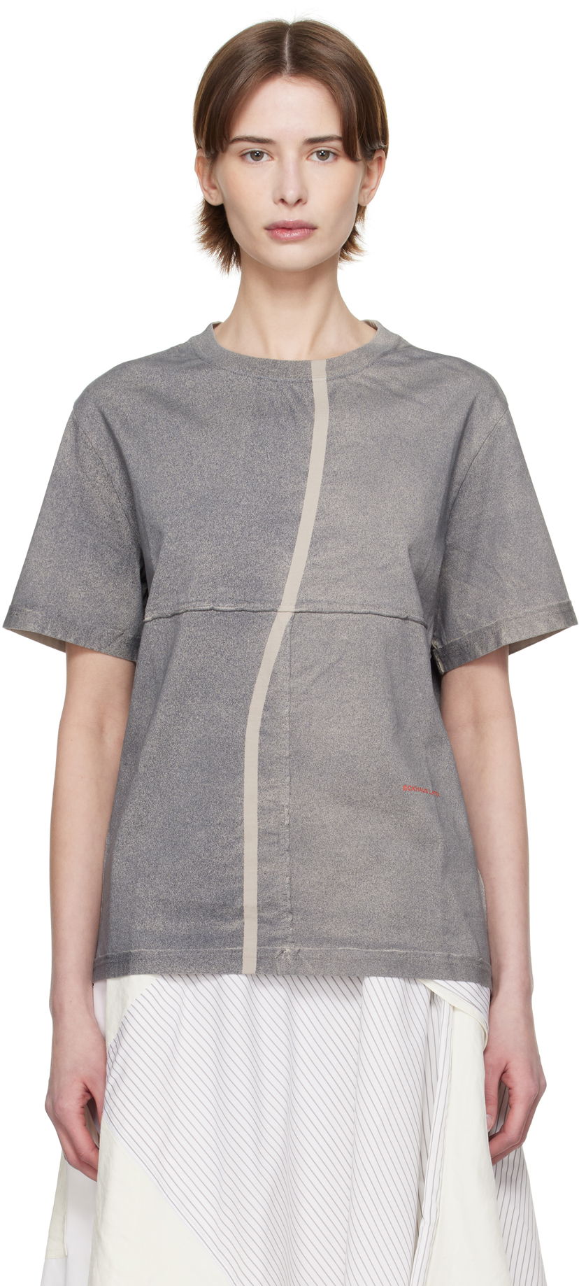 Футболка Eckhaus Latta Eckhaus Latta Lapped T-Shirt Сірий | 301-EL-PS25-S -