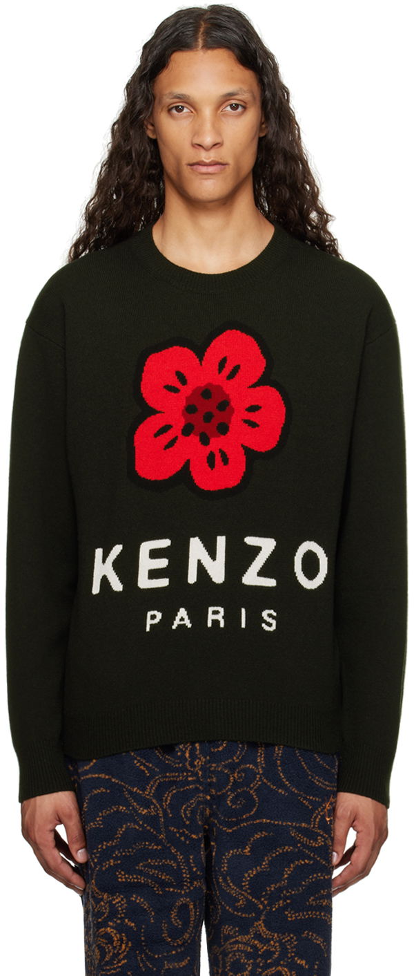 Cветр KENZO Black Paris 'Boke Flower' Wool Sweater чорний | FE65PU4873LD