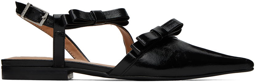 Догляд за взуттям GANNI GANNI Multi Bow Pointy Cut-Out Ballerina Flats чорний | S2436