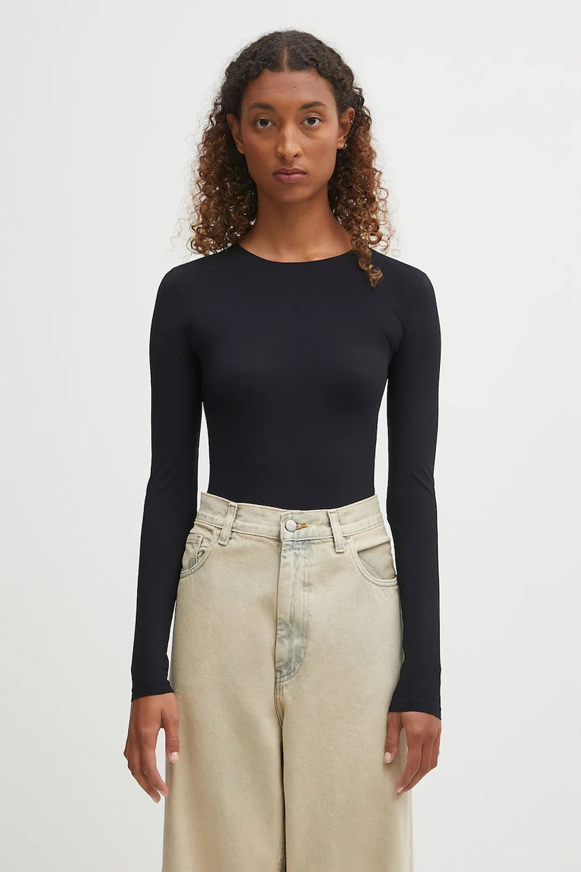 Боді Maison Margiela MM6 Maison Margiela Long Sleeve Fitted Bodysuit чорний | S52NA0064.S20518.900