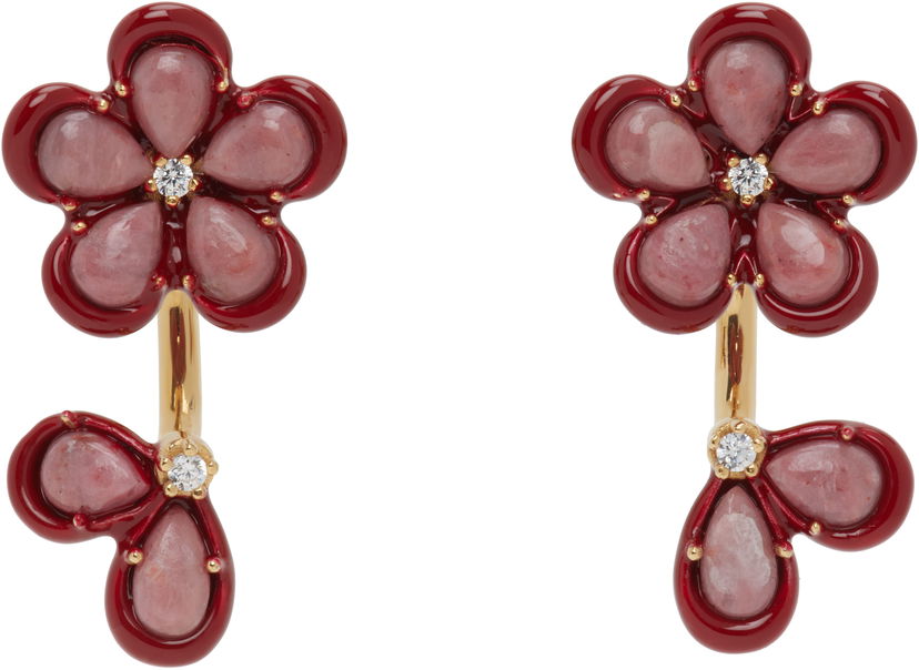 Сережки Bottega Veneta Bottega Veneta Flower Drop Earrings Червоний | 804878 V53E1