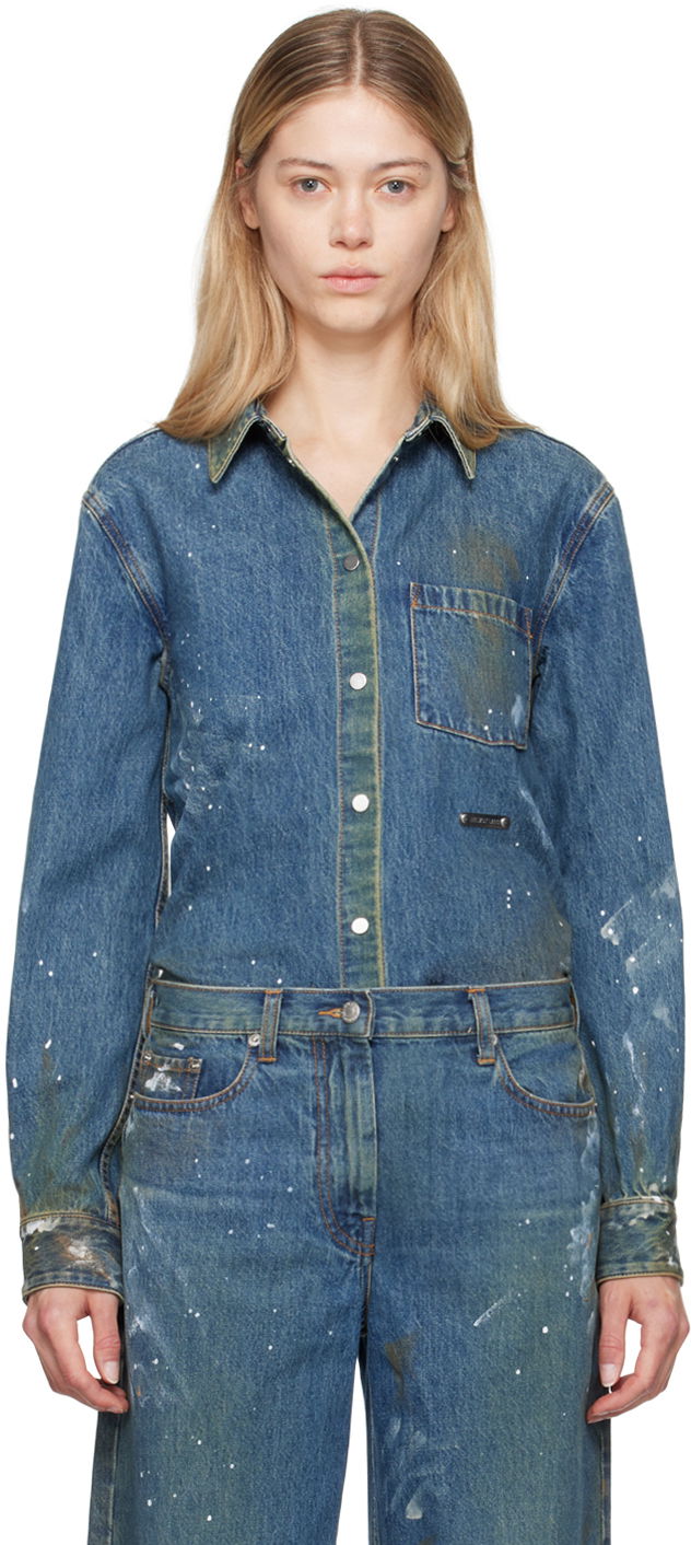 Сорочка Helmut Lang Helmut Lang Painted Denim Shirt Синій | O05DW102