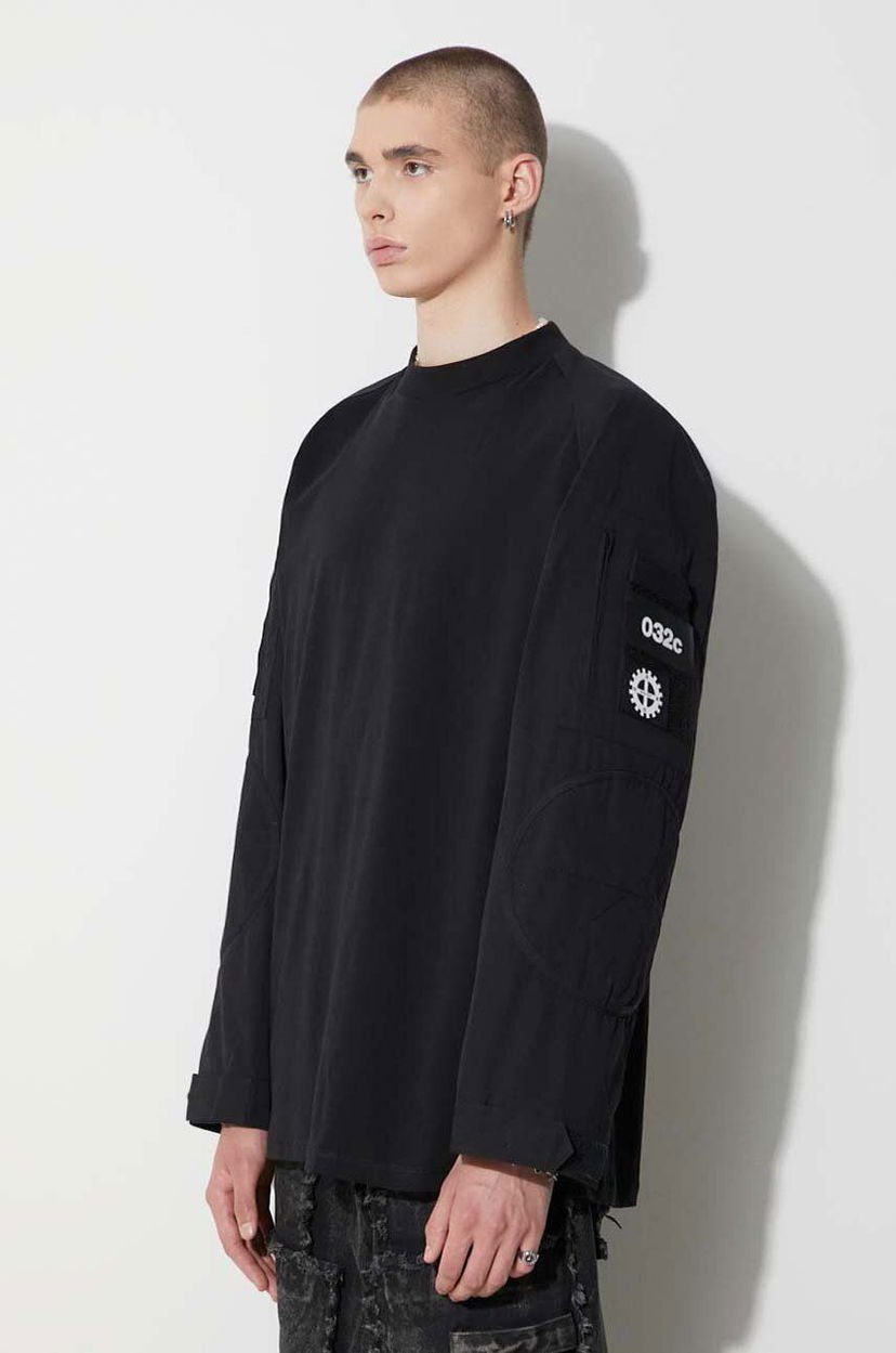 Футболка 032C Long Sleeve T-Shirt чорний | FW23.C.1080