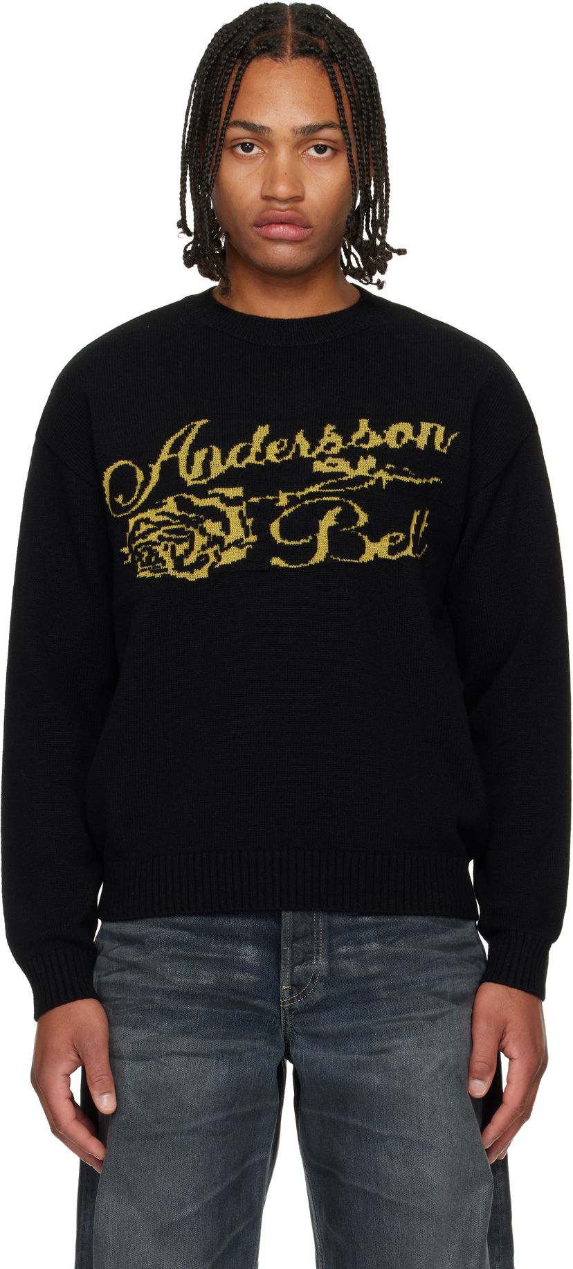 Cветр Andersson Bell Cashmere Rose Crew-Neck Sweater чорний | atb1372u