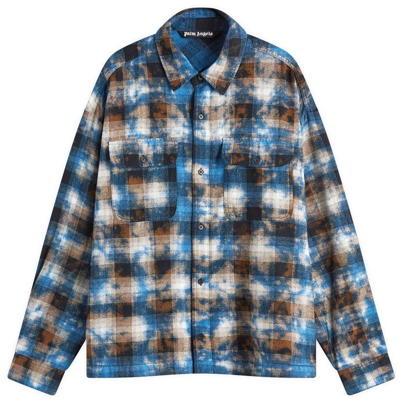 Сорочка Palm Angels Checked Shirt Синій | PMGE043S25FAB0034003