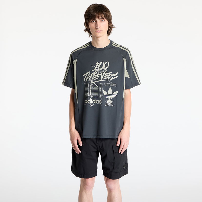 Футболка adidas Originals 100 Thieves T-Shirt Сірий | JM3259