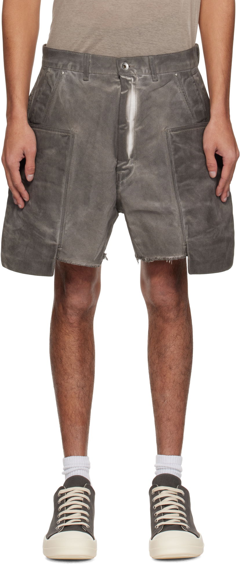Шорти Rick Owens Rick Owens DRKSHDW Hollywood Stefan Cargo Denim Shorts Сірий | DU01E3358 DCF