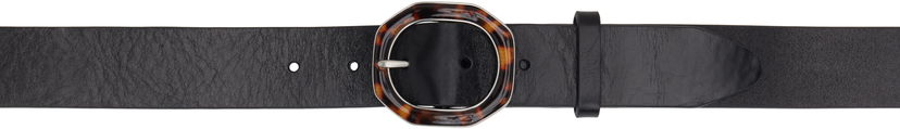 Ремені rag & bone Rag & Bone Audrey Tortoiseshell Buckle Leather Belt чорний | WJW25SB1043LE43