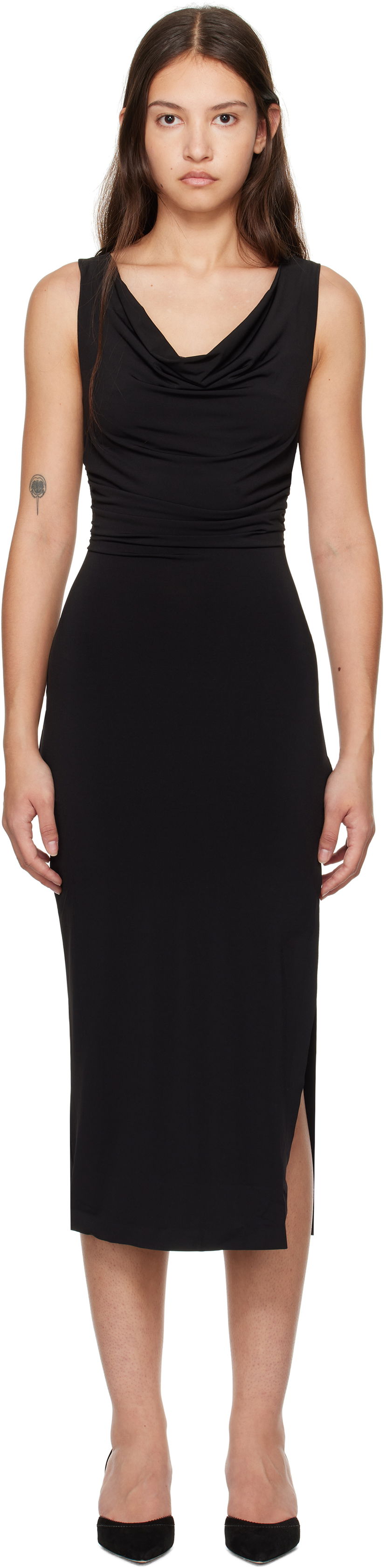 плаття GUIZIO Guizio Cara Cowl Neck Midi Dress чорний | H24416K012