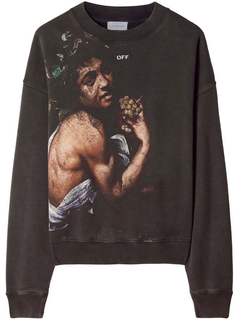 Світшоти Off-White Bacchus Cotton Sweatshirt Brown/Print чорний | OMBA054F23FLE0141084
