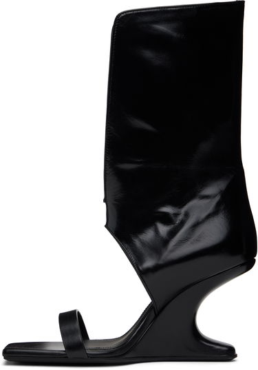 Кросівки та взуття Rick Owens Rick Owens Hollywood Winged Cantilever Heeled Sandals чорний | RP01E7853 LGT, 2