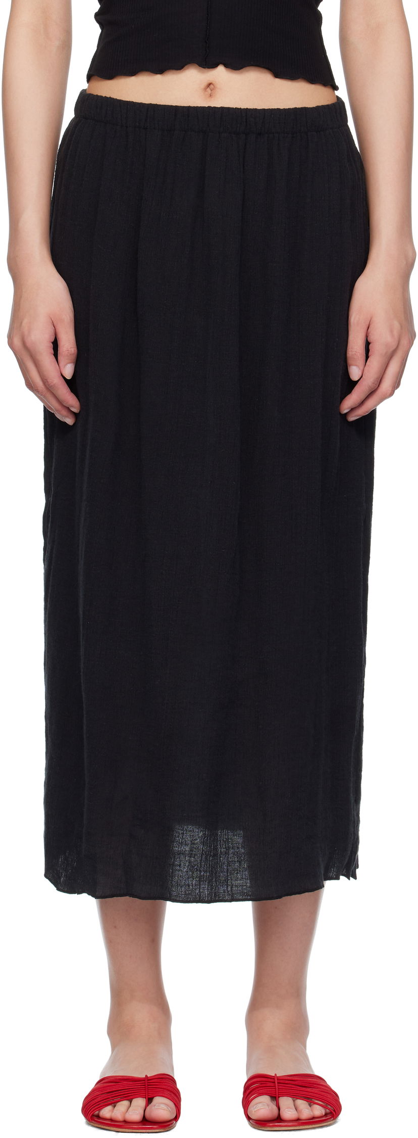 Спідниця Baserange Baserange Folio Midi Skirt чорний | SKFO-LC-SU25