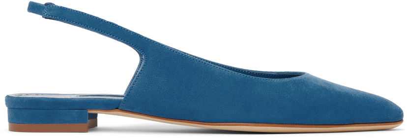 плаття Manolo Blahnik Manolo Blahnik Sawra Slingback Ballerina Flats Синій | 125-2929