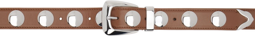 Ремені Khaite KHAITE Benny Studded Leather Belt Коричневий | 10014-930