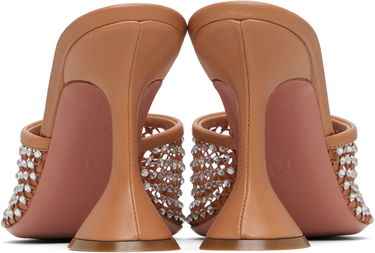 Догляд за взуттям Amina Muaddi Amina Muaddi Lupita Crystal Net Heeled Sandals бежевий | LUPITA CRYSTAL NET SLIPPER 95, 1