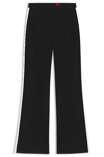 Штани BOSS Stretch Regular-Fit Trousers with Side Stripes чорний | 50544753