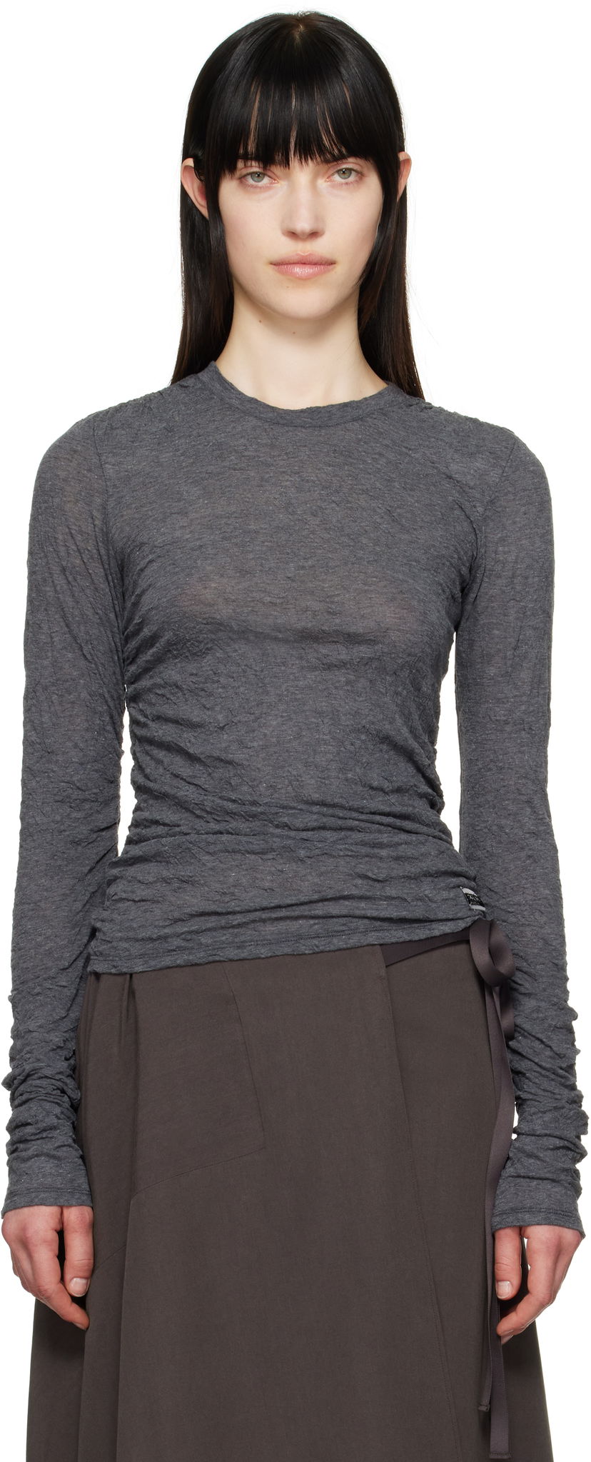 Сорочка OUR LEGACY Our Legacy Strain Slim Long Sleeve T-Shirt Сірий | W2256A4