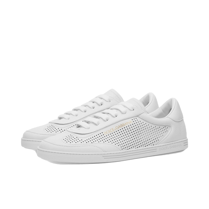 Кросівки та взуття Dolce & Gabbana Saint Tropez Perforated Leather Sneakers білий | CS2256AR837-89642