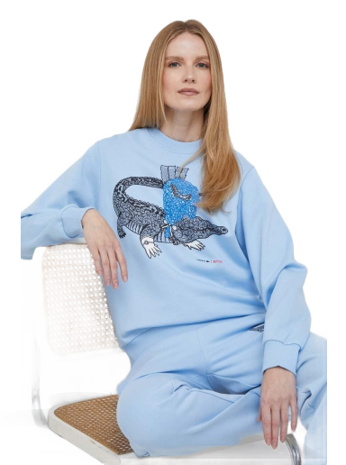 Світшоти Lacoste x Netflix Loose Fit Organic Cotton Sweatshirt Синій | SF7564