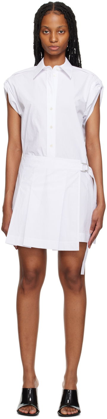 плаття Helmut Lang Helmut Lang Pleated Minidress білий | N02HW601