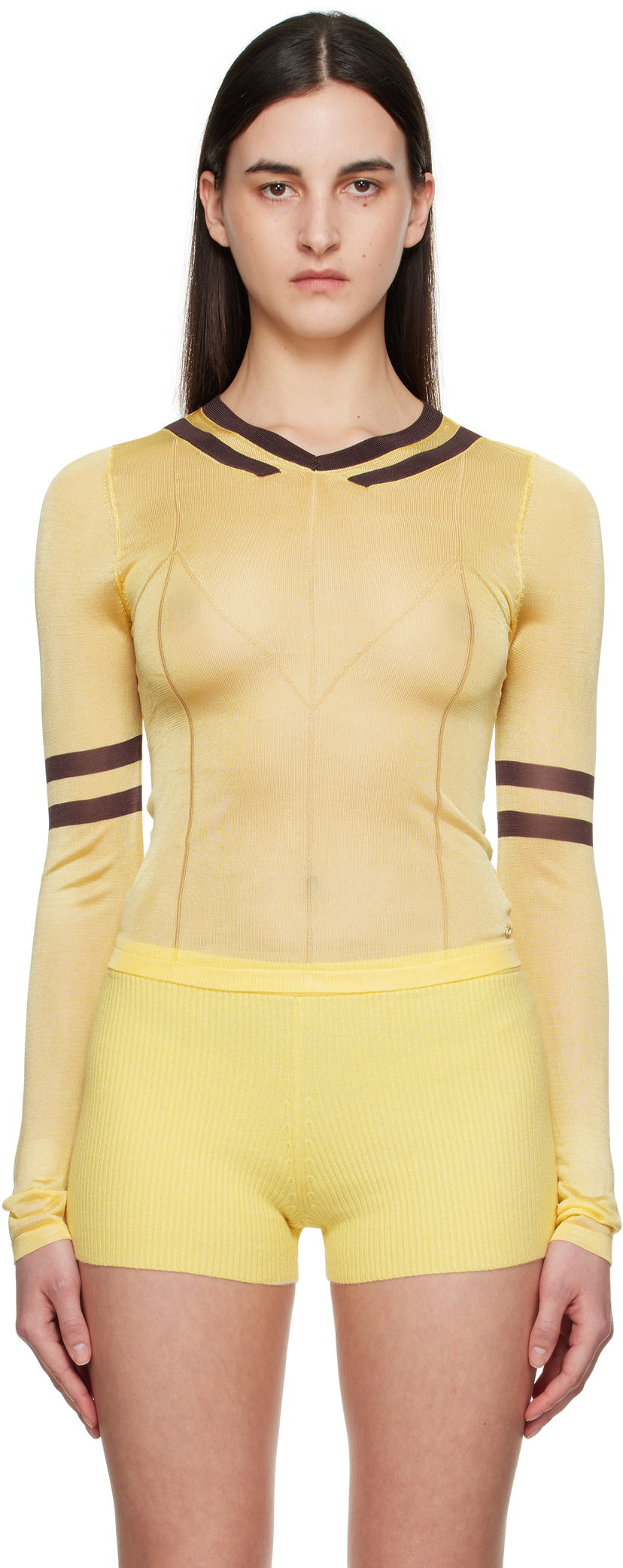 Футболка Miaou Miaou Monica Long Sleeve Top Жовтий | 7158SRKBUT