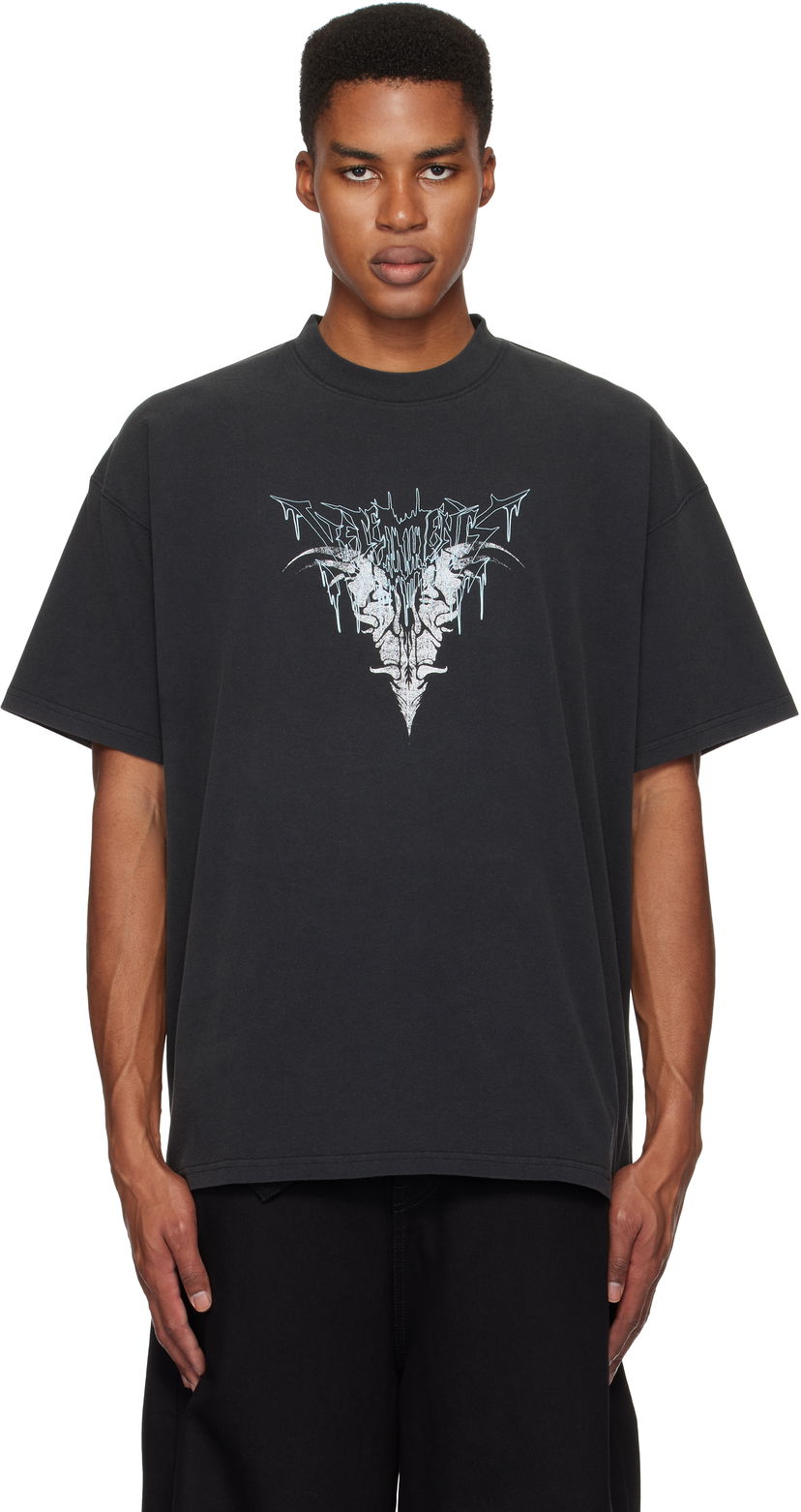 Футболка VETEMENTS Vetements Bone 'V' Graphic Regular T-Shirt чорний | UA66TR670B