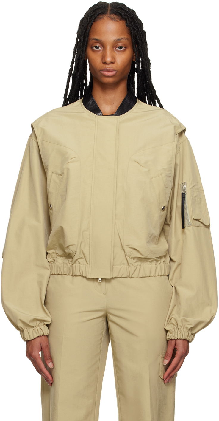 Куртка бомбер Helmut Lang Helmut Lang Oversized Bomber Jacket бежевий | N02HW402