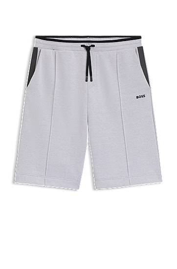 Шорти BOSS Relaxed Fit Quilted Jacquard Shorts Сірий | 50543146