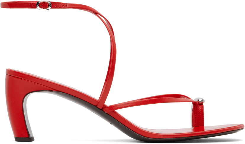 Догляд за взуттям Tory Burch Tory Burch Pierced Strappy Heeled Sandals Червоний | 168239-600