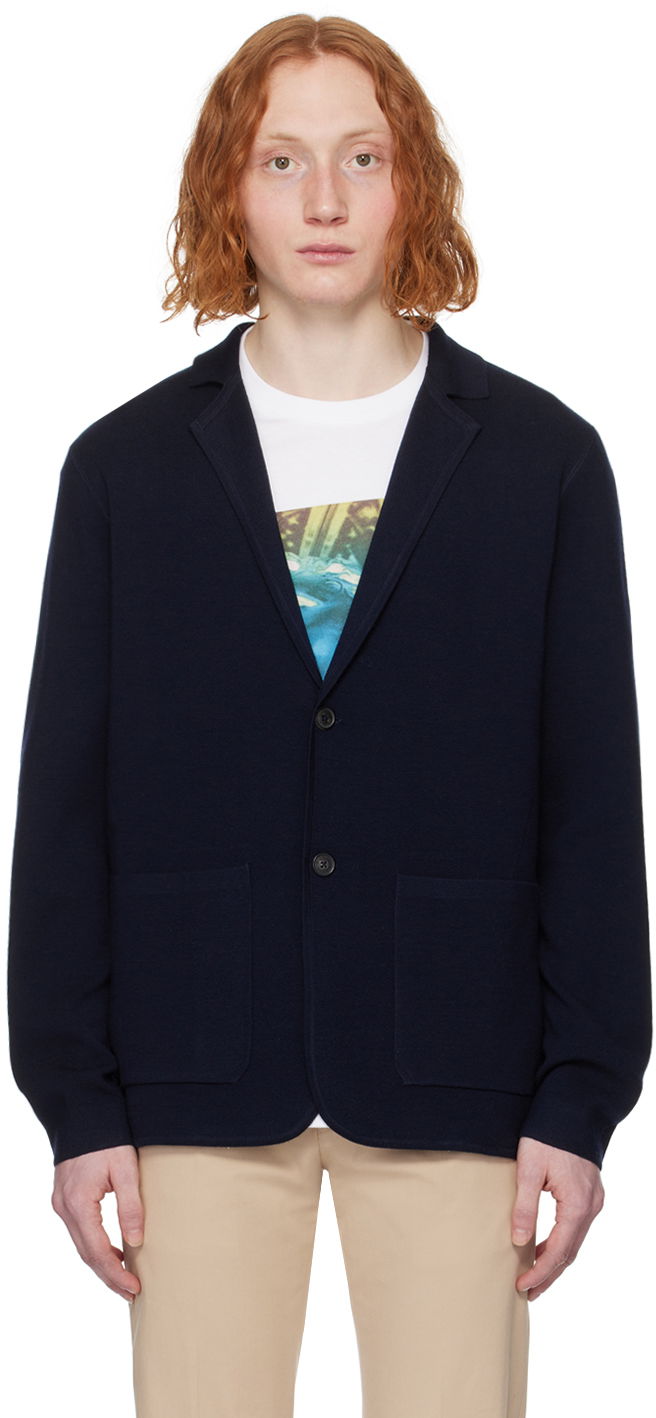 Cветр Paul Smith Paul Smith Notched Lapel Knit Jacket темно-синій | M1R-580X-M01795-49