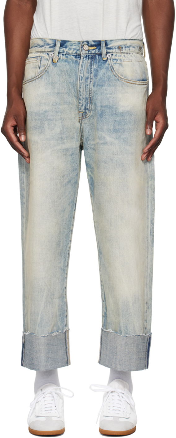 Джинси R13 R13 Cuffed X-Boyfriend Jeans Синій | R13MD111-D218C
