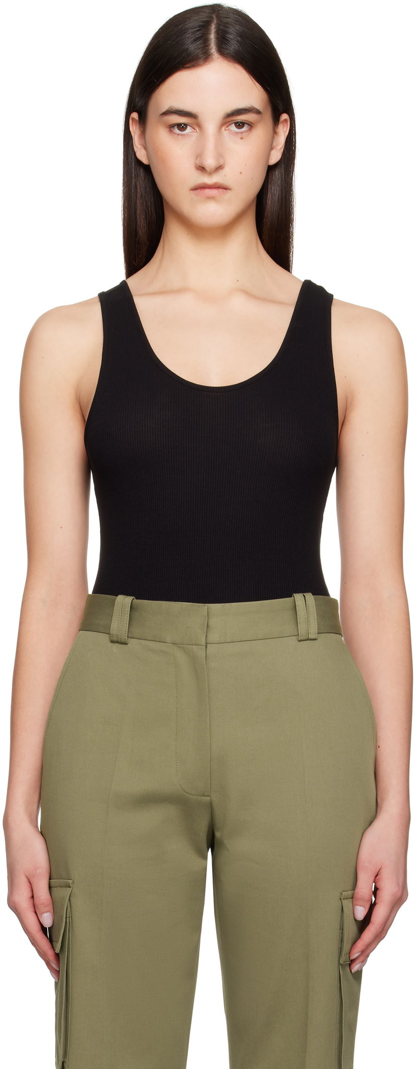 Безрукавка Anine Bing ANINE BING Ginny Ribbed Tank Bodysuit чорний | A-08-10672-BLK26