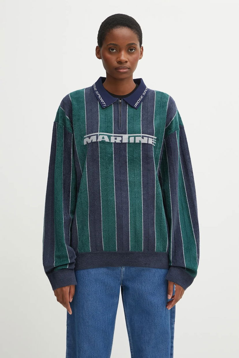 Світшоти Martine Rose Martine Rose Sporty Logo Striped Long-Sleeved Polo Sweatshirt Різнокольоровий | 981YA20407