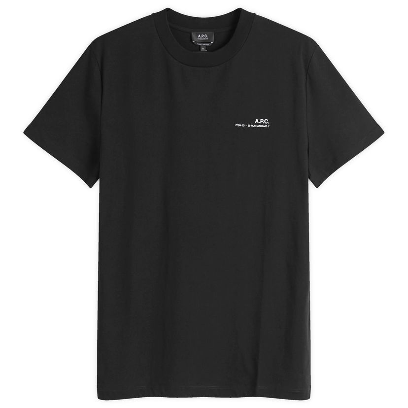 Футболка A.P.C. Item Logo T-Shirt Black чорний | COHBO-M26404-TZC