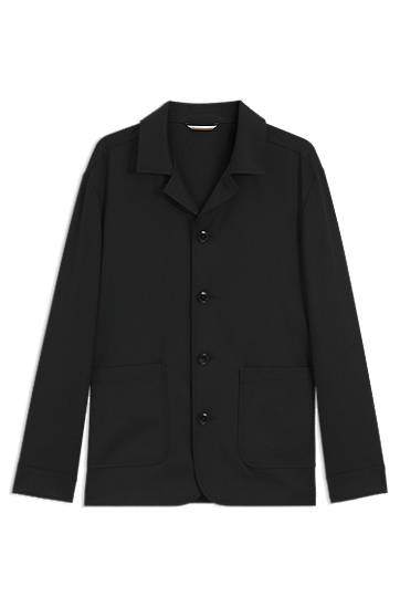 Куртка BOSS Relaxed Fit Virgin Wool Serge Overshirt чорний | 50545907