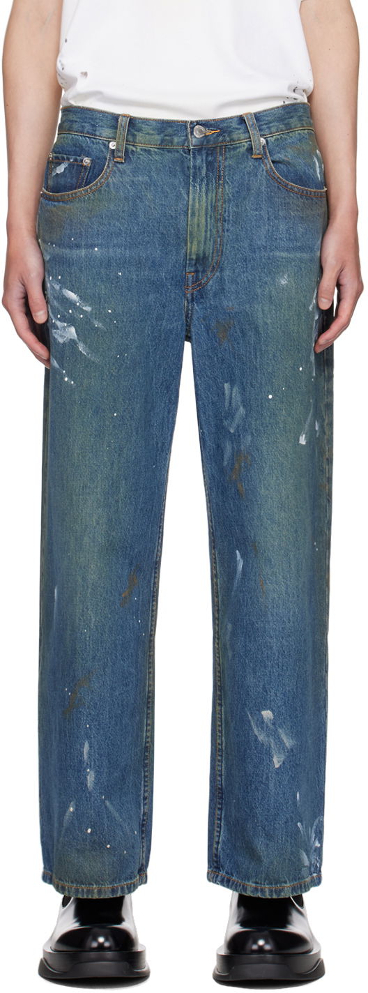 Джинси Helmut Lang Wide Leg Painted Jeans Синій | O05DM204