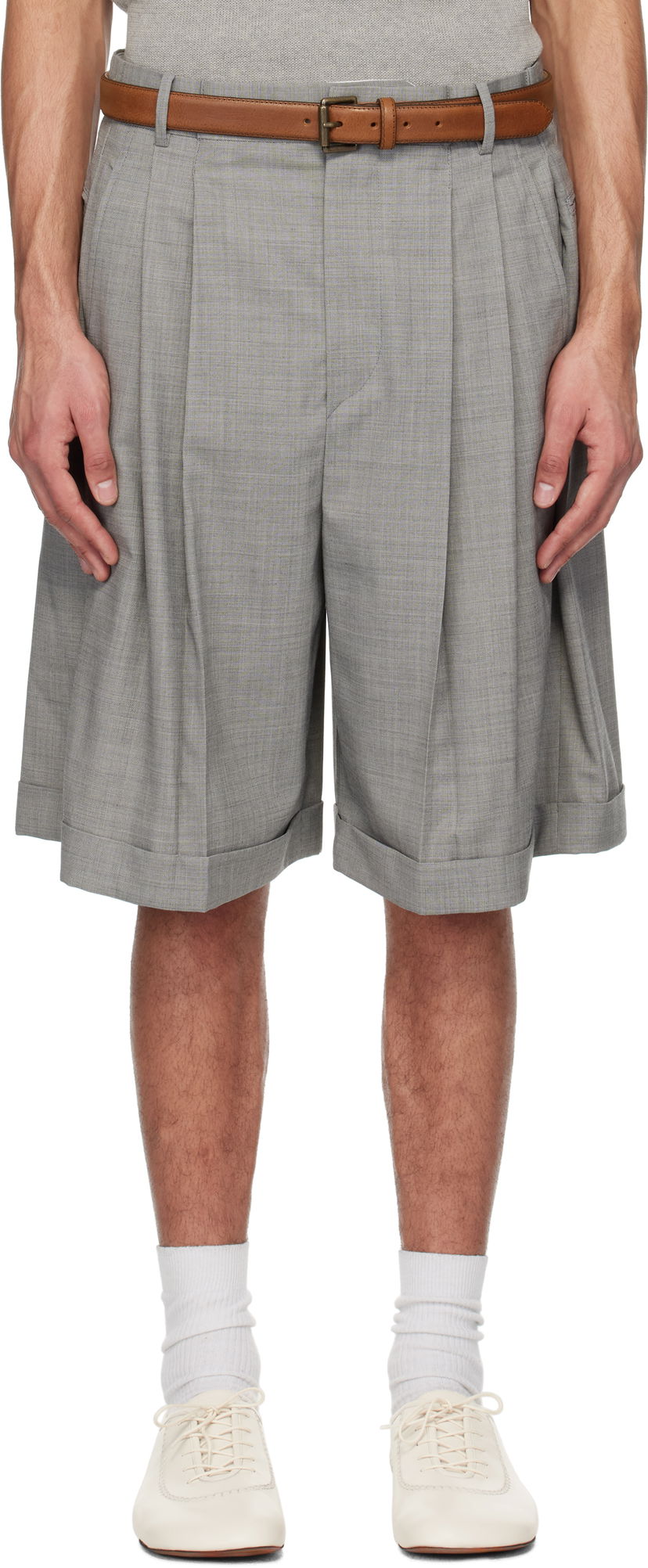 Шорти HED MAYNER Hed Mayner Pleated Shorts Сірий | HMMA30024A-HA150