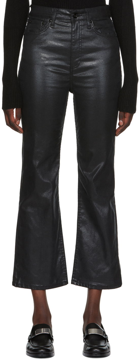 Джинси rag & bone Women's Casey Bootcut Coated Jeans чорний | WDD22F2917SGBL