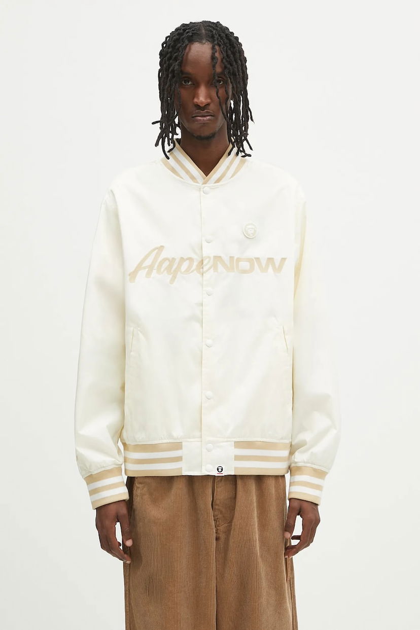 Куртка бомбер AAPE by A Bathing Ape AAPE Now Light Weight Bomber Jacket білий | AAPLJM7702XXN