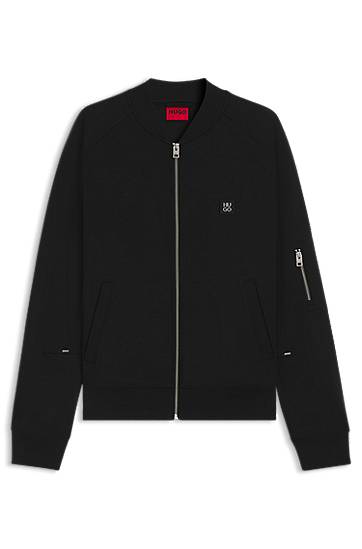 Куртка бомбер BOSS Oversized-Fit Bomber Jacket чорний | 50542590