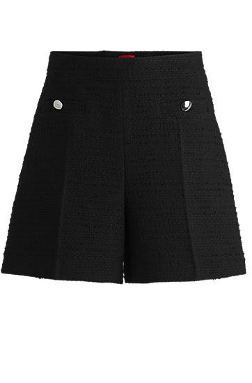 Спідниця BOSS Bouclé Shorts with Buttons чорний | 50537635