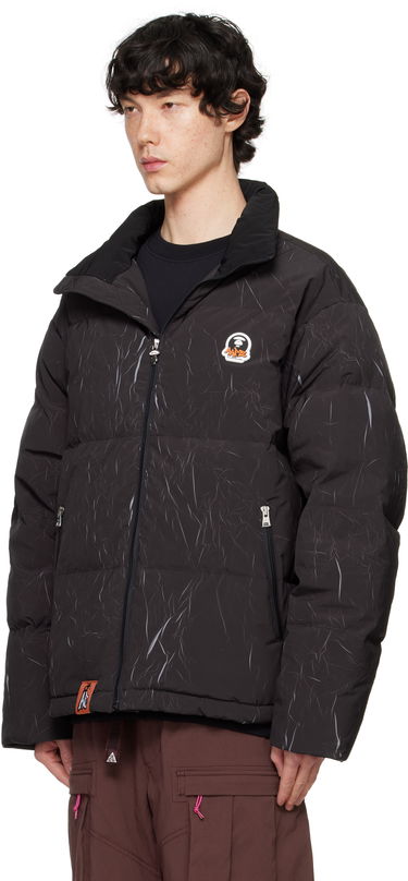Пуховик AAPE by A Bathing Ape AAPE by A Bathing Ape Moonface Logo Camo Hooded Down Jacket чорний | AAPDNM7665XXNBKX, 3