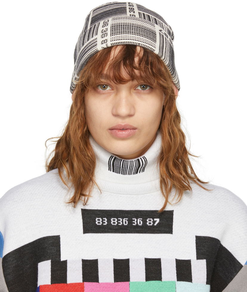 Шапка VETEMENTS VTMNTS Barcode Monogram Beanie бежевий | VL12KN800W